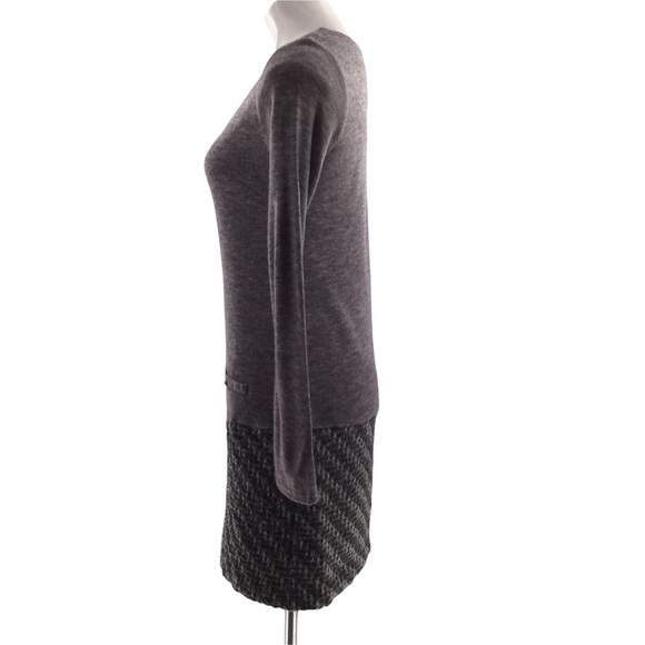 Vintage Gray Wool & Tweed 60's Style Dress - Picture 3 of 8